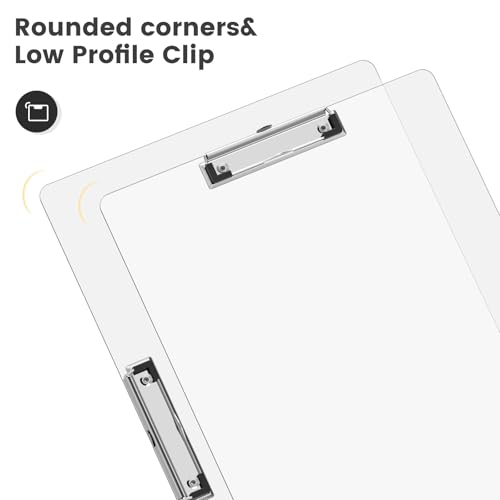 Extra Large 11x17 Clipboards, Landscape and Vertical Layout 2 Pack | Clear Plastic Drawing Boards with Low Profile Clip. Suitable for Watercolor, Sketching, Painting. Art & Drafting Supply - color: Clear