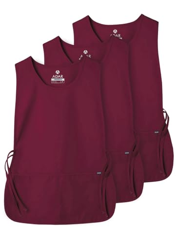 Adar Universal Cobbler Apron 3 Pack - Unisex Cobbler Apron - color: Burgundy, size: Standard