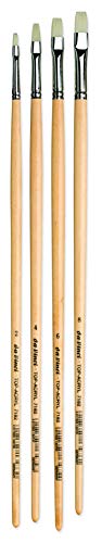 da Vinci Brushes 7182 Flat (Sizes 2,4,6,8) Artist Brush Set, Black 4 - style: Top Acryl Synthetic Flat Test Set