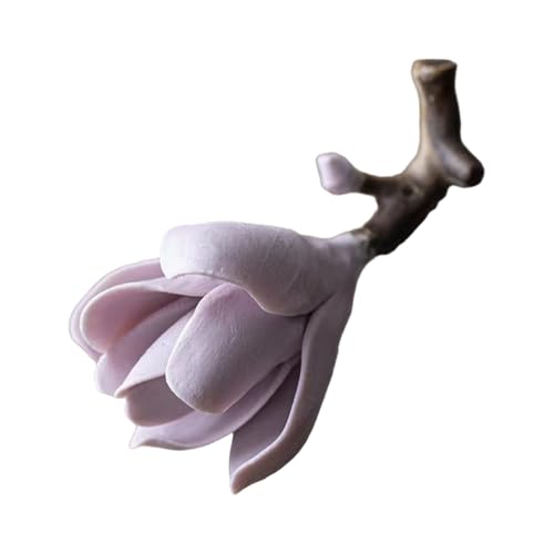 Magnolia Shaped Chinese Calligraphy Brush Rack Holder Ceramic Paint Brush Rest Stand Paint Brush Organizers and Storage for Watercolor Oil Calligraphy Painting Brushes Supplies 1PCS - color: purple
