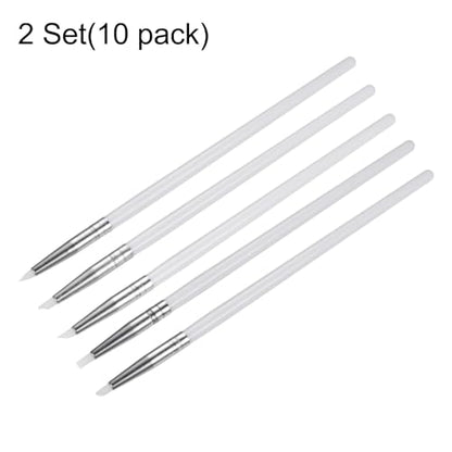 Generic 10pcs Clay Sculpting Tool Set, Clay Sculpting Shaper Rubber Tip Shaping Pen Silicone Brushes Shaping Carving Modeling Tool for Ceramic Sculpture Polymer Clay, White