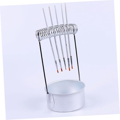 STOBOK 2pcs Stainless Steel Brush Cleaning Barrel Drying Rack for Art Paint Brush Washer Holder for Artists Bucket
