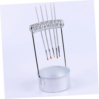 STOBOK 2pcs Stainless Steel Brush Cleaning Barrel Drying Rack for Art Paint Brush Washer Holder for Artists Bucket