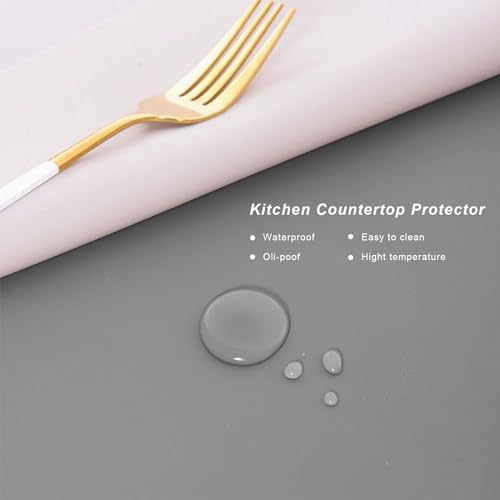 Silicone Placemats, Food-Grade Non-Slip Waterproof, Dining, Stain Resistant, Countertop Protector, Kitchen Counter Mat, Heat Resistant, Baking mat Dishwasher Safe (Gray, 1) - color: Gray, size: 23.6 x 15.7 in - 1pc (0.05 in)
