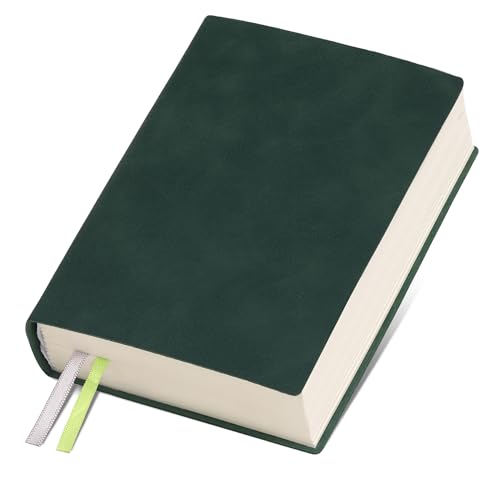 Thick Blank Journal Notebook 400 Pages 3.9 × 5.5 No Lines Soft Leather Pocket Blank Notebook for Women Drawing Book Memo Writing Sketch Diary Notebook Upgrade Page (dark green) - color: dark green