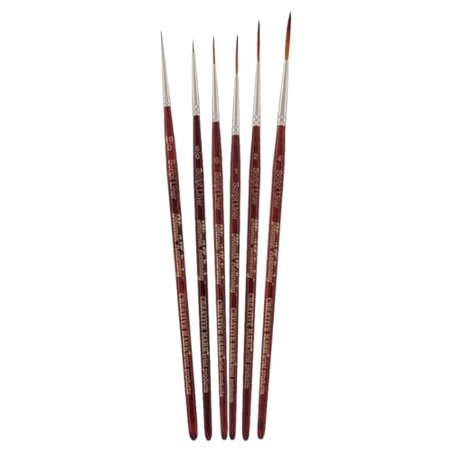 Creative Mark Mimik Kolinsky Watercolor Brush - # Set of 6 Sword Liner - Short Handle Synthetic Paint Brush - Handmade in Germany - Synthetic Sable Paint Brushes for Artists - Animal-Friendly - size: Set of 6