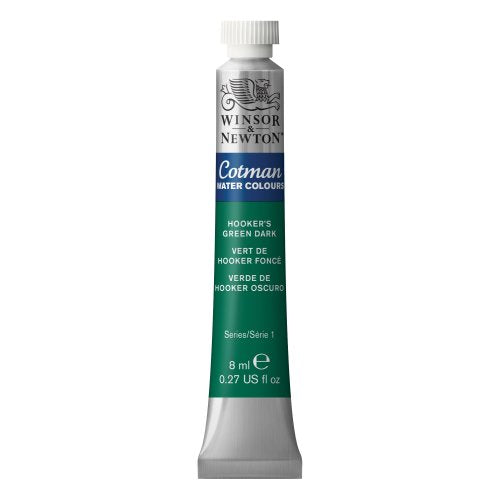 Winsor & Newton Cotman Watercolor Paint, 8ml (0.27-oz) Tube, Hooker's Green Dark - color: Hooker's Green Dark, style: 0.27-oz Tube