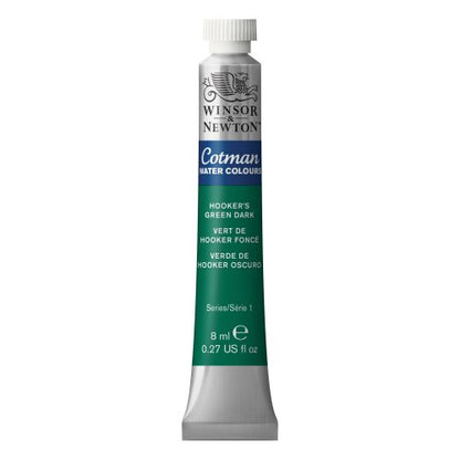 Winsor & Newton Cotman Watercolor Paint, 8ml (0.27-oz) Tube, Hooker's Green Dark - color: Hooker's Green Dark, style: 0.27-oz Tube
