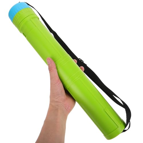 Adjustable Length Two-section Plastic Poster Tube with Rotating Display, Telescoping Drafting Tube for Art Enthusiasts and Professional Artists, Small Green Poster Carrying Case