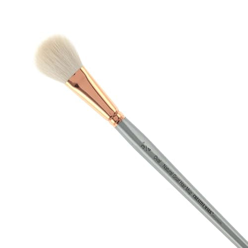 Creative Mark Goat Hair Mop Brush - 3/4" Oval, Natural Goat Hair for Watercolor, Oil, Acrylic & Makeup Blending – Ultra‑Soft White Hair – Short‑Handle, High‑Absorbency Artist Mop - color: White, size: 3/4"