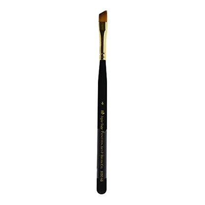 Princeton Mini-Detailer Angle Shader Brush, Synthetic, Short Handle, Size 4, 1 Count - color: Black, size: Size 4