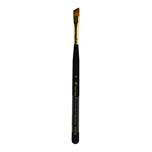 Princeton Mini-Detailer Angle Shader Brush, Synthetic, Short Handle, Size 4, 1 Count - color: Black, size: Size 4