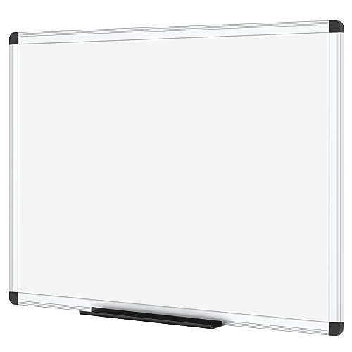 VIZ-PRO Magnetic Dry Erase Board, 48 X 24 Inches, Silver Aluminium Frame - size: 48"W x 24"H