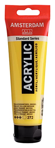 Amsterdam Standard Series Acrylic Tube 120ml Transparent Yellow Medium 272 (17092722) - color: Transparent Yellow Medium, size: 1 Count (Pack of 1)