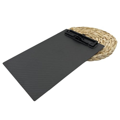 6.1 * 9.3 * 0.06inch A5 Half Letter Small Size Super Hard&Portable Carbon Fiber Clipboard with Hook&Pen Holder,Strong Low Profile Clip,Dry Carbon Clip Board,Writing Board,Note pad - color: Black Clip, size: 6.1*9.3*0.06inch+1Clip