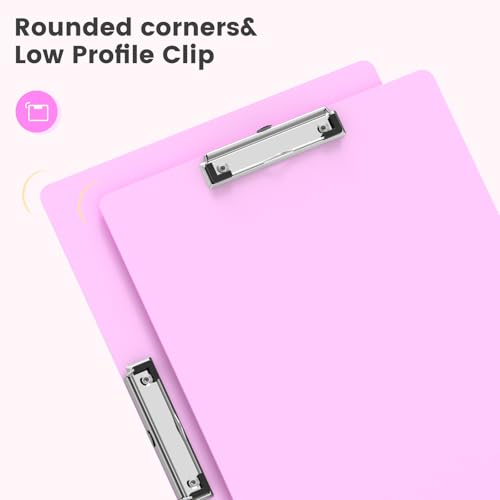 Extra Large 11x17 Clipboards, Landscape and Vertical Layout 2 Pack | Pink Plastic Drawing Boards with Low Profile Clip. Suitable for Watercolor, Sketching, Painting. Art & Drafting Supply - color: Pink
