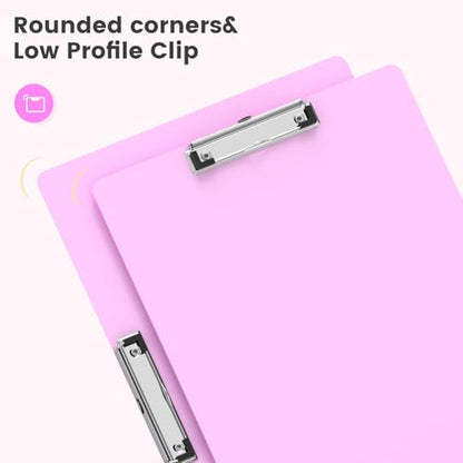 Extra Large 11x17 Clipboards, Landscape and Vertical Layout 2 Pack | Pink Plastic Drawing Boards with Low Profile Clip. Suitable for Watercolor, Sketching, Painting. Art & Drafting Supply - color: Pink