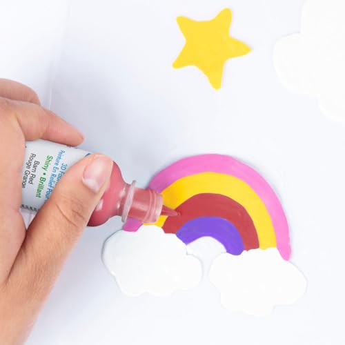 Scribbles 13904 3D Fabric Paint Shiny- Barn Red - color: Red, size: 1 Fl Oz (Pack of 1)