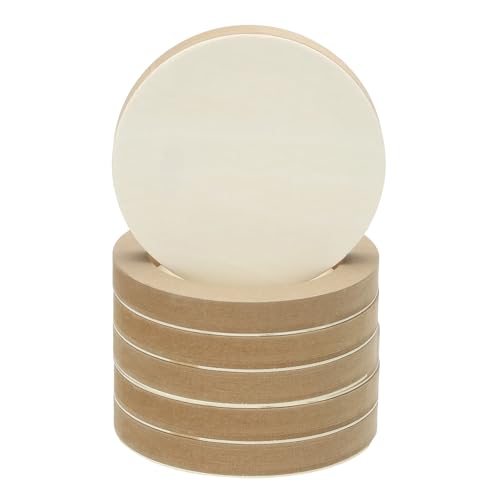 PATIKIL 6" Round Wood Canvas Panels, 6pcs Unfinished Wood Plaque Disc Circle Board for Craft Projects, Art Painting, Carving, Engraving, DIY - size: 6"