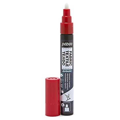 Pebeo 7A Marter Fabric Marker, 4 mm, Red - color: Red