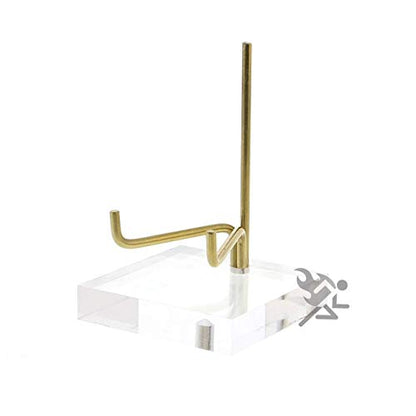 OnFireGuy 3-1/2" Acrylic Base Display Stand Easel With Adjustable Metal Arm | 3-1/2" H x 1-5/8" D x Adjustable to 3" Wide | Ideal for Displaying Mineral Rocks, Gemstones, Fossils, and Photos