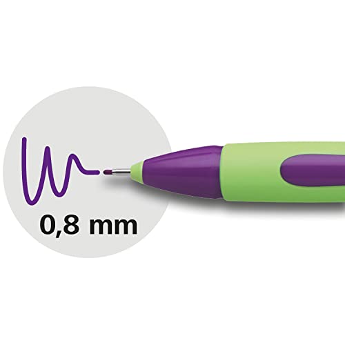 Schneider Xpress Premium Fineliner, 0.8 mm Porous Point, Light Green Barrel, Violet Ink, Box of 10 (190008),Purple - color: Violet