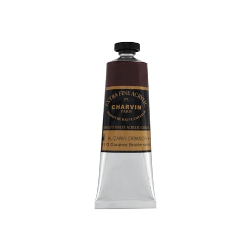 Charvin Extra Fine Professional Acrylic Paint - Alizarin Crimson, 60ml Tube, Triple-Milled, Lightfast Pigments, Open Stock Artist Acrylic Paints in Nature-Inspired Hues - color: Alizarin Crimson, size: 2.02 Fl Oz (Pack of 1)