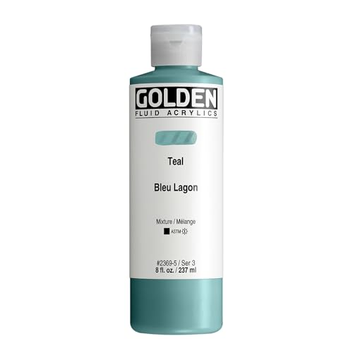 GOLDEN Fluid Acrylics, Teal, 8 fl. oz. Bottle, Professional Acrylic Paint, Opaque
