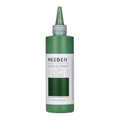 MEEDEN Olive Green Acrylic Paint: Matte Finish 250ml/8.45oz Soft Body Bulk Acrylic Colors in Ergonomic Bottle - Fluid Flow Art Paints for Artists Canvas Painting - color: Olive Green