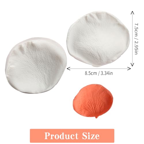 KALAIEN 3D Rose Petals Shape Silicone Fondant Mold Chocolate Molds Candy Molds Veining Petal Sugar Flower Making Tool - color: Rose Silicone
