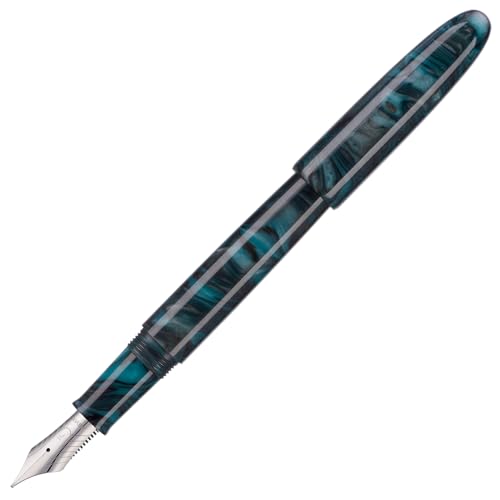 Asvine C80 Fountain Pen #8 Extra Fine Nib Large Handcraft Pen with Converter Pen Box Collection Set (Green Ripple) - color: Green Ripple, style: Extra Fine