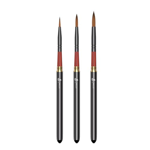 Travel Watercolor Brushes, YIHUALE 3pcs Travel Artist Painting Brushes, Detachable Portable Travel Watercolor Set, Paint Brushes Perfect for Watercolor Acrylics Gouache Ink Painting (Wood)