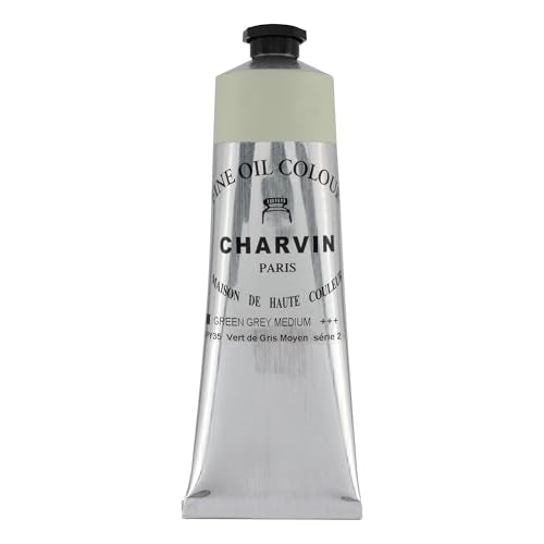 Charvin Professional Artist Quality Oil Paints, Natural Color Themed Hues, Green Gray Medium 150 ml - color: Green Gray Medium