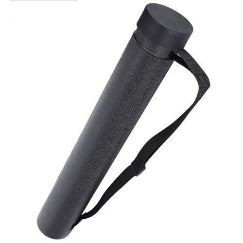Telescopic Drawing Tube Expandable Painting Tube Retractable Art 34.4 Inches PE Plastic Storage Case with Flip Cover for Posters Maps Documents Blueprints (Black) - color: Black