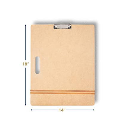Falling in Art 14x18 Sketch Board, Drawing Tote Board for Artists with Sturdy Clip and Rubber Bands, Portable Art Clipboard for Classroom and Studio Drawing - size: 14X18"