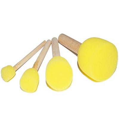 60pcs Assorted Round Paint Foam Sponge Brush Set Painting Tools, Brush Set - Great for Kids Arts and Crafts, Stencils, Painting