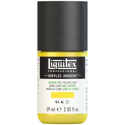 Liquitex Professional Acrylic Gouache, 2-oz (59ml) Bottle, Cadmium-Free Yellow Light - color: Cadmium-free Yellow Light