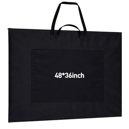 Shinylin 48x36 Inch Large Art Portfolio Bag with Nylon Shoulder Strap, Lightweight Waterproof Art Portfolio Case, Black Carrying Storage Case for Artwork, Poster, Sketching and Drawing