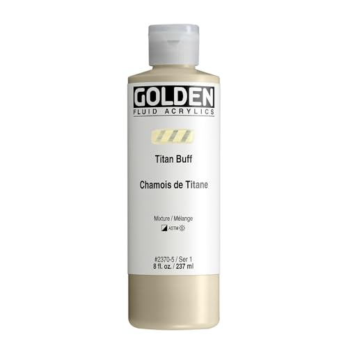 GOLDEN Fluid Acrylics, Titan Buff, 8 fl. oz. Bottle, Professional Acrylic Paint, Semi-Opaque