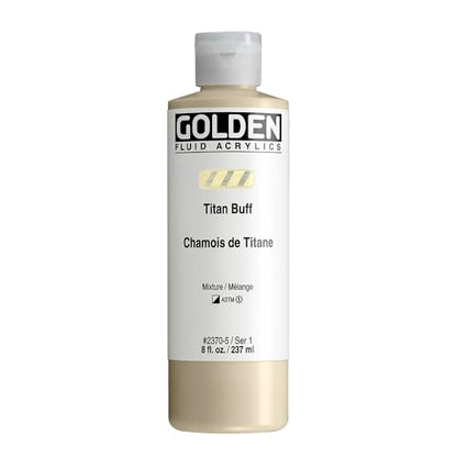 GOLDEN Fluid Acrylics, Titan Buff, 8 fl. oz. Bottle, Professional Acrylic Paint, Semi-Opaque