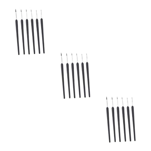 TEHAUX 18pcs Fine Detail Paint Brush for Acrylic Watercolor and Oil Painting Hair Miniature Painting Pens Comfortable Grip for Artists