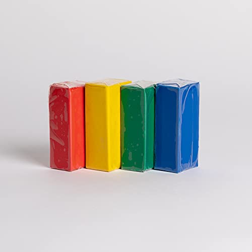 Van Aken Claytoon Modeling Clay – 1 lb (Four 4-oz Bars) – Use for Claymation, Models, and Stop Motion (Primary) - color: Primary