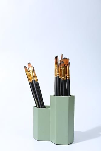 Acrylic Paint Brushes Set 15 Pieces, Nylon Bristle Paintbrushes for Acrylic Painting, Oil and Watercolor Brushes for Body Face Rock Canvas Miniatures, Arts Crafts and Painting Supplies Gifts Artists