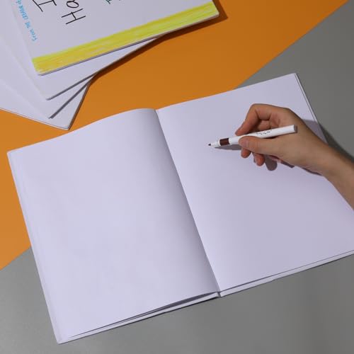6 Pack Hardcover Blank Book,6x8 Inch Unlined Sketchbook Journal - 18 Sheets/36 Pages Each, Bulk Pack of White Hardcover Blank Books for Writing, Drawing Make Your Own Book, Multi-Purpose for Students & Adults - size: 8.5x11 inch