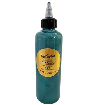 Premium Pour Painting | 8 FLOZ | Fluid Art Paint | Ready to Pour | Real Teal - color: Real Teal