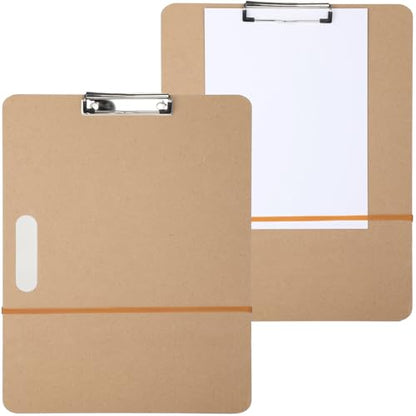 2Pcs Drawing Board with Handle, 13 x 17 in Portable Sketching Art Clipboard for Artists, Metal Clip & Rubber Band Included, Suitable for Classroom Learning and Travel Sketching
