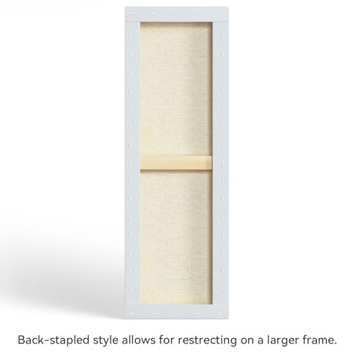 PHOENIX 10x30 Inch 4 Pack Artist Canvas - Large Long Stretched Canvases for Painting - 3/4 Inch Profile, 100% Cotton 11 Oz. Gesso Primed White Blank Professional Canvas Oil & Acrylic Paints - size: 10"x30"/ 4 PACK, style: Traditional