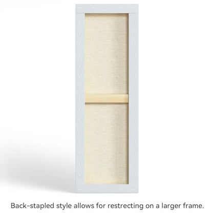 PHOENIX 10x30 Inch 4 Pack Artist Canvas - Large Long Stretched Canvases for Painting - 3/4 Inch Profile, 100% Cotton 11 Oz. Gesso Primed White Blank Professional Canvas Oil & Acrylic Paints - size: 10"x30"/ 4 PACK, style: Traditional