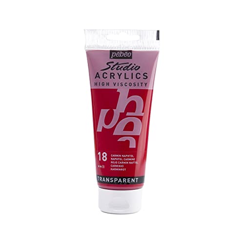 Pebeo - Acrylic Fine Studio Acrylics - Naphtol Carmine - Naphtol Carmine 100ml/3.38oz - color: Naphthol Carmine