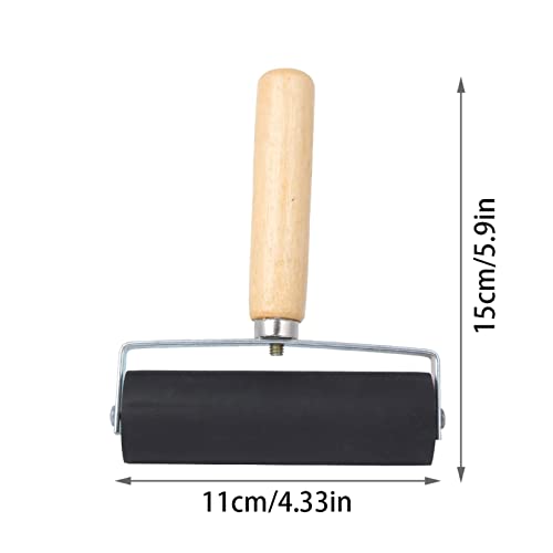 Rubber Brayer Roller Detachable Printing Roller for Ink, Printmaking, Block Stamping, Printing, Applying Glue, Wallpaper